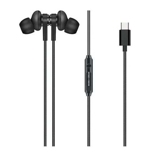 Audífonos in ear con micrófono Richards almohadillas de silicona, conector USB Tipo-C, control de llamadas, negro