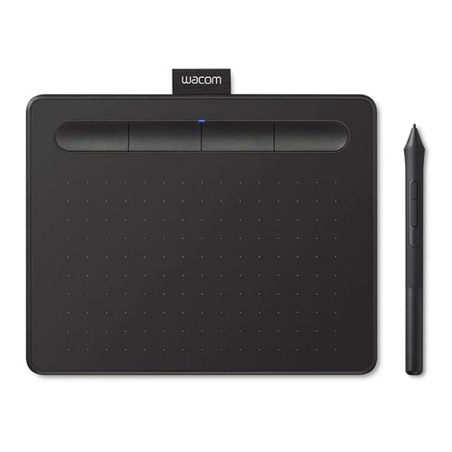 Tableta gráfica Wacom Intuos Small 7", lápiz Pen 4K, con 3 softwares incluido, área activa 15.2 x 9.5 cm, conexión USB, negro