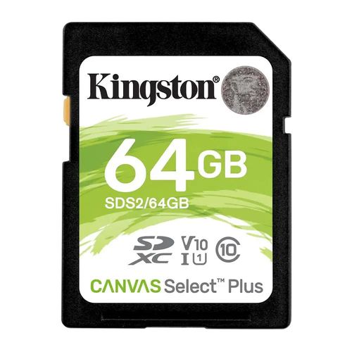 Tarjeta SD Kingston Canvas Select Plus Clase 10 U1 64GB 100MB/s