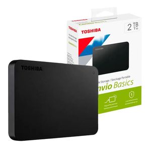 Disco duro externo Toshiba Canvio Basic 2TB, USB 3.0, diseño elegante, negro mate