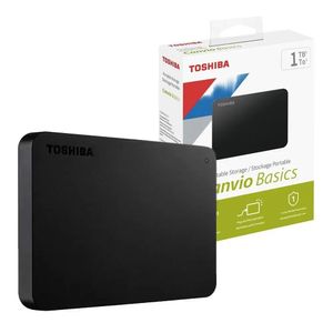 Disco duro externo Toshiba Canvio Basic 1TB, USB 3.0, diseño elegante, negro mate