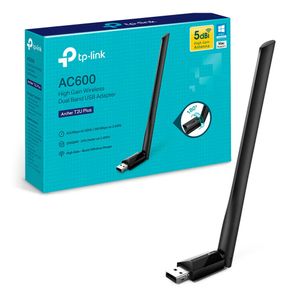 Adaptador de red TP-Link AC600 inalámbrico, conexión usb, doble banda, 600 mbps, 1 antena 5dBi
