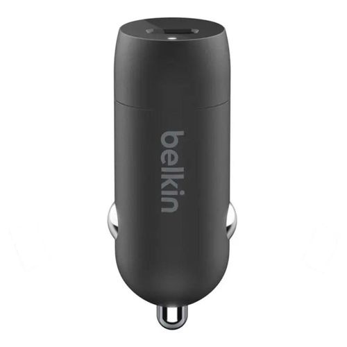 Cargador de auto Belkin 1 puerto USB-C, 30W + Cable Lighting a USB-C carga rápida, negro
