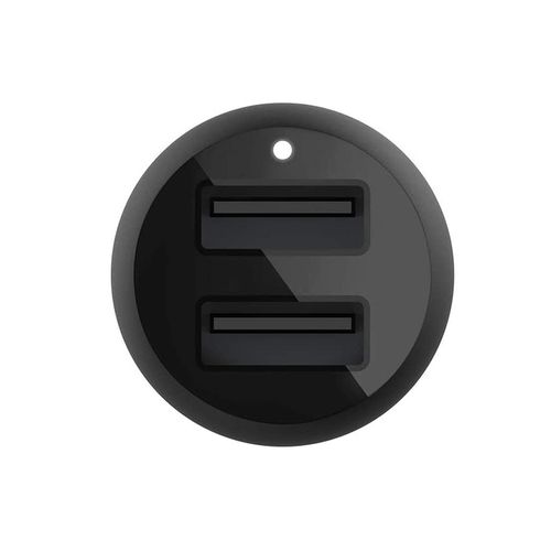 Cargador de auto dual Belkin 2 puertos: USB-C, 25W y USB-A, 12W, negro