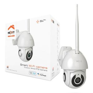 Cámara de seguridad externa Nexxt NHC-O612 Home 2K, Wi-Fi, visión nocturna, detección movimiento, certificación IP65, audio bidireccional, gira 355°