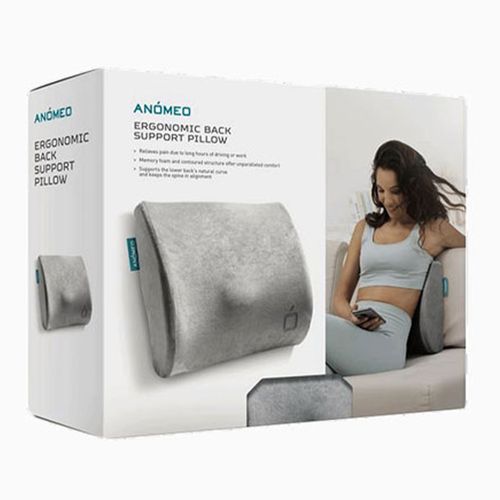 Almohada para respaldo Anomeo ergonómica, espuma, gris