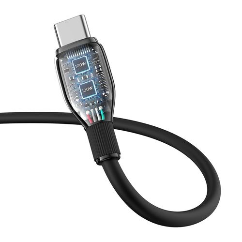 Cable USB Tipo-C a Tipo-C Baseus 100W, 1.2m, TPE, negro