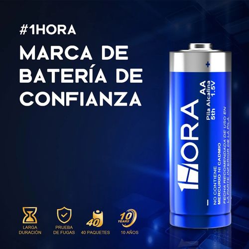 Pilas alcalinas 1Hora AA x40