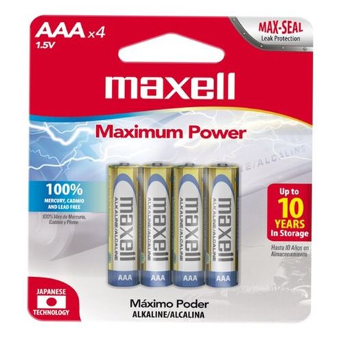 Pilas alcalinas Maxell AAA x4