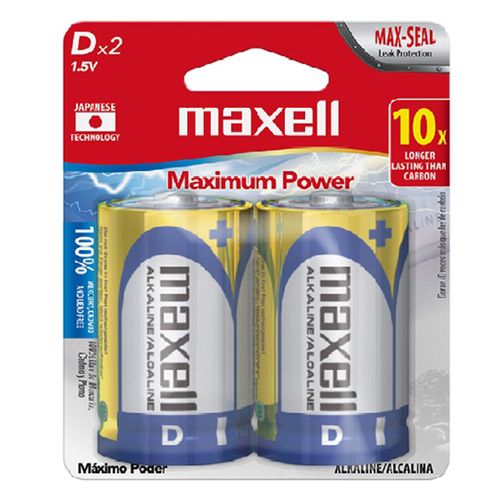Pilas alcalinas Maxell Tipo D x1