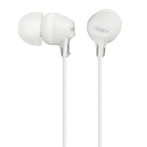 Audífonos in ear sin micrófono Sony MDR-EX15LP almohadillas de silicona, conector 3.5 mm, blanco