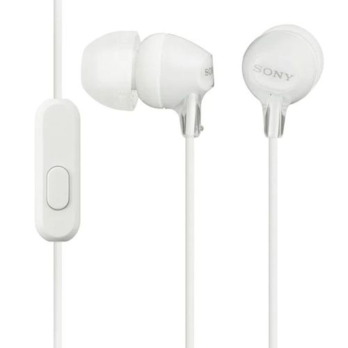 Audífonos in ear con micrófono Sony MDR-EX14APW almohadillas de silicona, conector 3.5 mm, control de música y llamadas, blanco