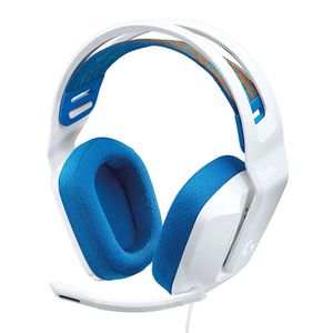 Audífonos gamer alámbrico Logitech G335 con micrófono, conexión jack 3.5, 36 ohms, sensibilidad: 87.5 dB, PC y consolas, blanco