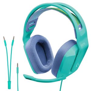Audífonos gamer  Logitech G335 con micrófono, alámbrico, conexión jack 3.5 mm, 36 ohms, sensibilidad: 87.5 dB, PC y consolas, menta