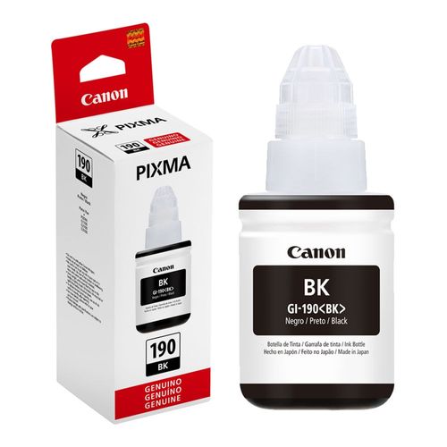 Botella de Tinta Canon GI-190 Negro rinde 7000 páginas 70ml