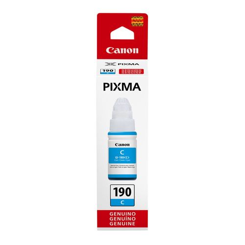 Botella de Tinta Canon GI-190 Cyan rinde 7000 páginas 70ml