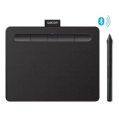 Tableta gráfica Wacom Intuos Small 7", lápiz Pen 4K, área activa 15.2 x 9.5 cm, conexión usb/bluetooth, negro