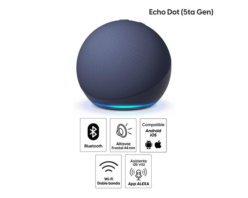 Bocina inteligente Amazon Echo Dot 5ta generacion 2022 control de voz con Alexa azul Coolbox
