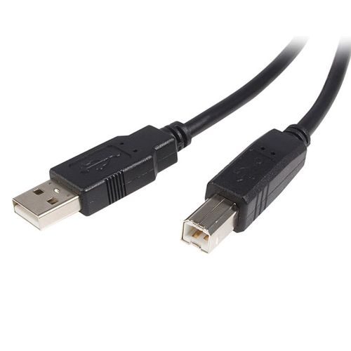 Cable para impresora Startech USB-A a USB-B, macho a macho, 3m, negro