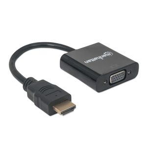 Convertidor HDMI a VGA soporta salida de video 1080p, negro