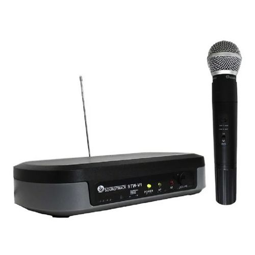 Micrófono inalámbrico Soundtrack STW-V1 VHF 220–260 MHz, LED, modulación FM, salida balanceada, negro