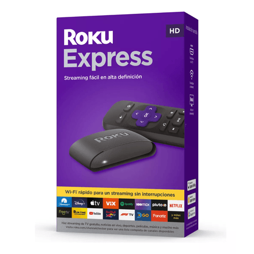 Convertidor a smart TV Roku Express HD, Incluye Cable HDMI, Accede a Cientos de Canales Gratis y de Pago