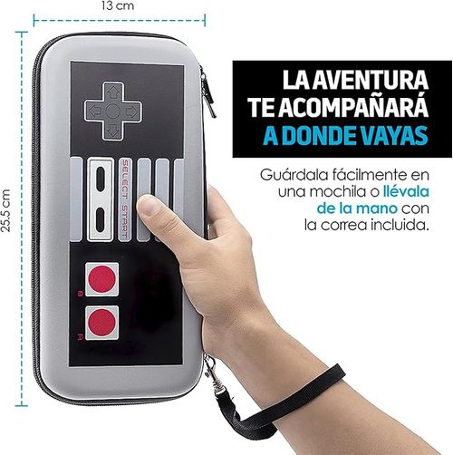 Funda rigida de viaje para Nintendo Switch, diseño retro, estuche rigido
