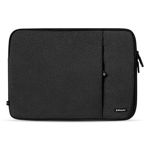 Funda BRobotix City 651848 para laptop hasta 15.6", interior acolchado, compartimento frontal con cierre, diseño moderno y ligero, negro