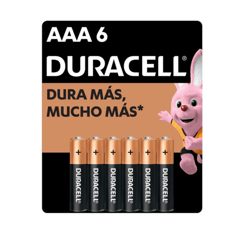 Pilas alcalinas Duracell AAA 6 piezas