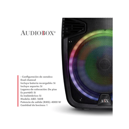 Bocina torre bluetooth Audiobox AbX-160R 4000W