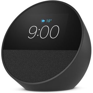 Despertador inteligente Amazon Echo Spot control de voz Alexa, negro