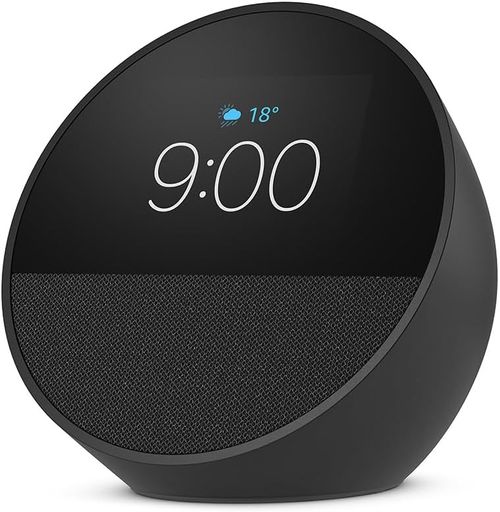 Despertador inteligente Amazon Echo Spot control de voz Alexa, negro