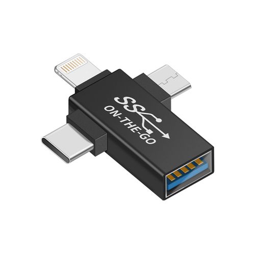 Adaptador Urban Balance USB Otg 3 En 1, lightning, tipo-c y micro usb