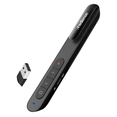 Apuntador laser y presentador Redlemon inalámbrico, USB, 20m de alcance, negro