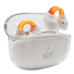 Audífonos bluetooth True Wireless STF One Sport cancelación de ruido, resistencia al agua IPX5, duración máx. 30 horas con estuche de carga, blanco