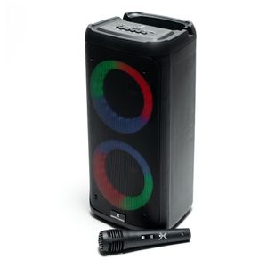 Bocina bluetooth Festa Ultimate PC-113232 4000W PMPO/20W RMS, hasta 6 horas de reproducción, incluye micrófono, iluminación RGB, negro