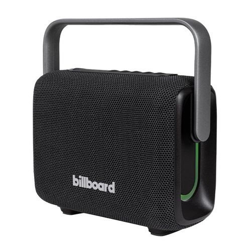 Bocina inalámbrica portátil Billboard Carbono Reflect, luces LED, 7W, TWS, 2.5", hasta 4 horas de reproducción, resistencia al agua IPX5, negro