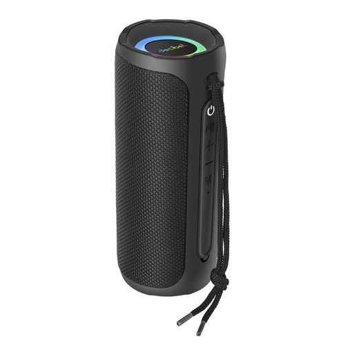 Bocina portátil Decibel Roller 20W bluetooth, IPX5, radio FM, MicroSD, USB, TWS, hasta 8 horas de reproducción, negro