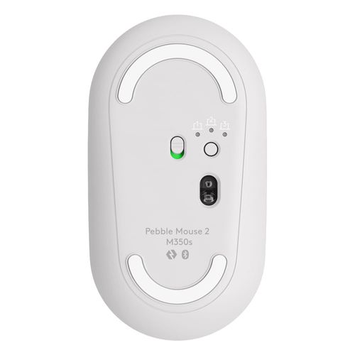 Mouse inalámbrico Logitech Pebble 2 M350S bluetooth, 1000 dpi, 3 botones, usa pila, blanco