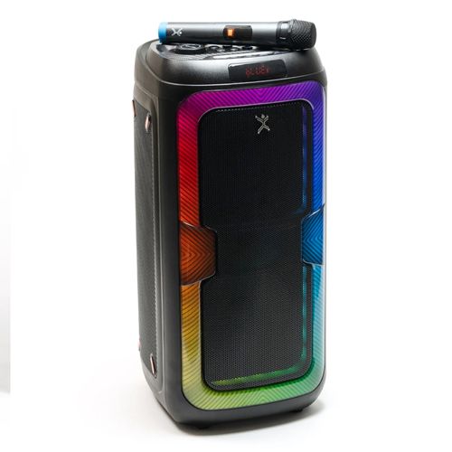 Bocina bluetooth inalámbrico Perfect Choice Joy PC-114017 potencia 40W, doble subwoofer 8", incluye micrófono, luz RGB, hasta 6 horas, negro