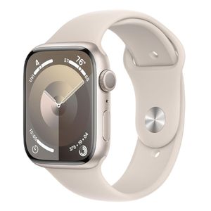 Apple Watch Series 9 45mm, GPS, retina OLED, certificación IP6X, batería hasta 18 horas, memoria 64GB, sport band starlight