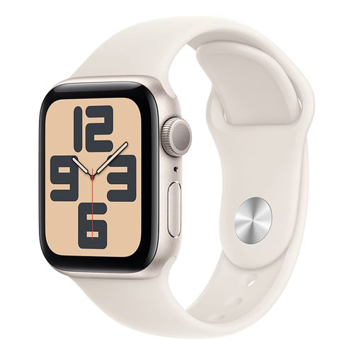 Apple Watch SE 40mm, GPS, resistencia al agua 50m, batería hasta 18 horas, Talla M/L, memoria 32GB, Sport Band Starlight