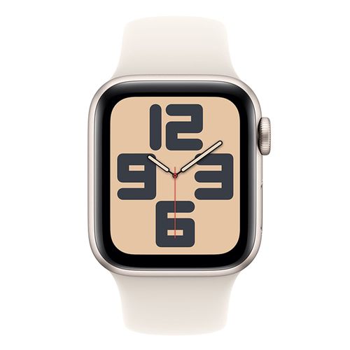 Apple Watch SE 40mm, GPS, resistencia al agua 50m, batería hasta 18 horas, Talla M/L, memoria 32GB, Sport Band Starlight