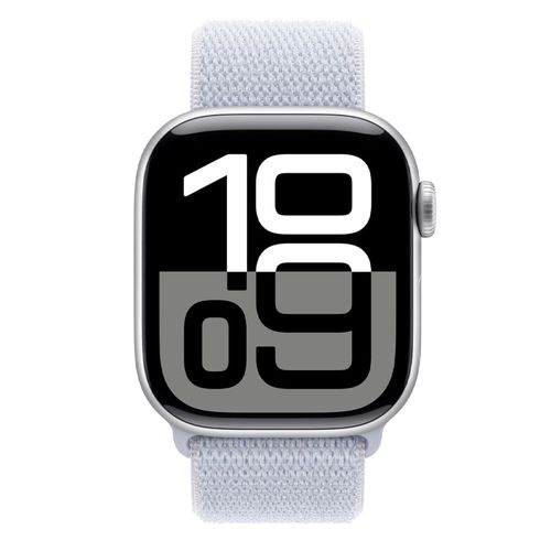 Apple Watch Series 10 42mm, GPS, certificación IP6X, batería hasta 18 horas, Talla M/L, memoria 64GB, sport band blue-cloud