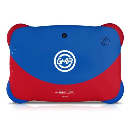 Tablet para niños Ghia GK133A 7" Wi-Fi, 16GB, 1GB RAM, cámaras principal 2MP, frontal 0.3MP, 2500 mAh, azul/rojo
