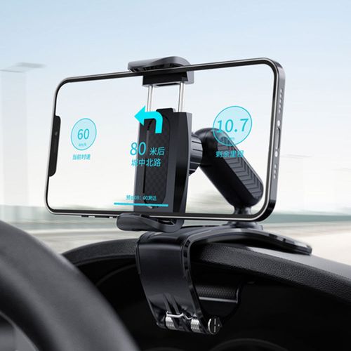 Soporte de celular Roadtrip para tablero de auto, ajustable, plástico, negro