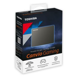 Disco duro portátil Toshiba Canvio Gaming 2TB, USB 3.0, diseñado para consolas de videojuegos y PC, negro