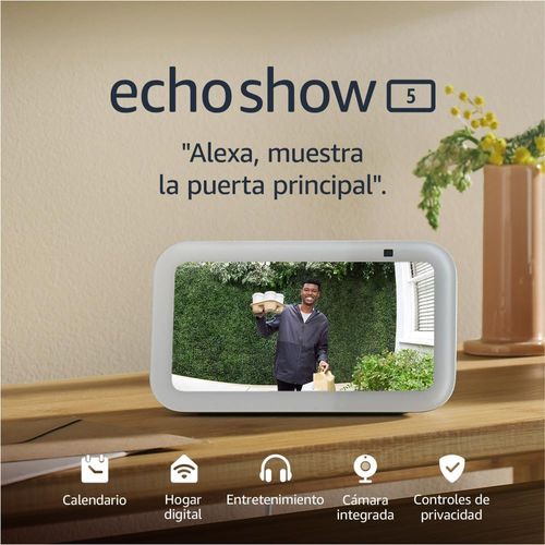 Pantalla inteligente Amazon Echo Show 5 (3ra gen) con pantalla 5.5", control de voz Alexa, cámara 2MP, negro