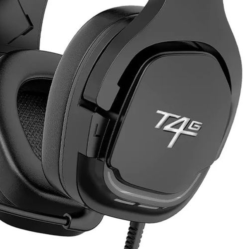 Audífonos gamer T4G Blackhawk conexión 3.5mm, compatibles con PC y consolas, negro