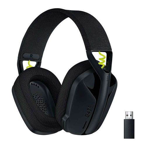 Audífonos gamer Logitech G435 Lightspeed inalámbrico, conexión bluetooth y usb, 45 ohm, sensibilidad: 83.1 dB, PC y consolas, negro
